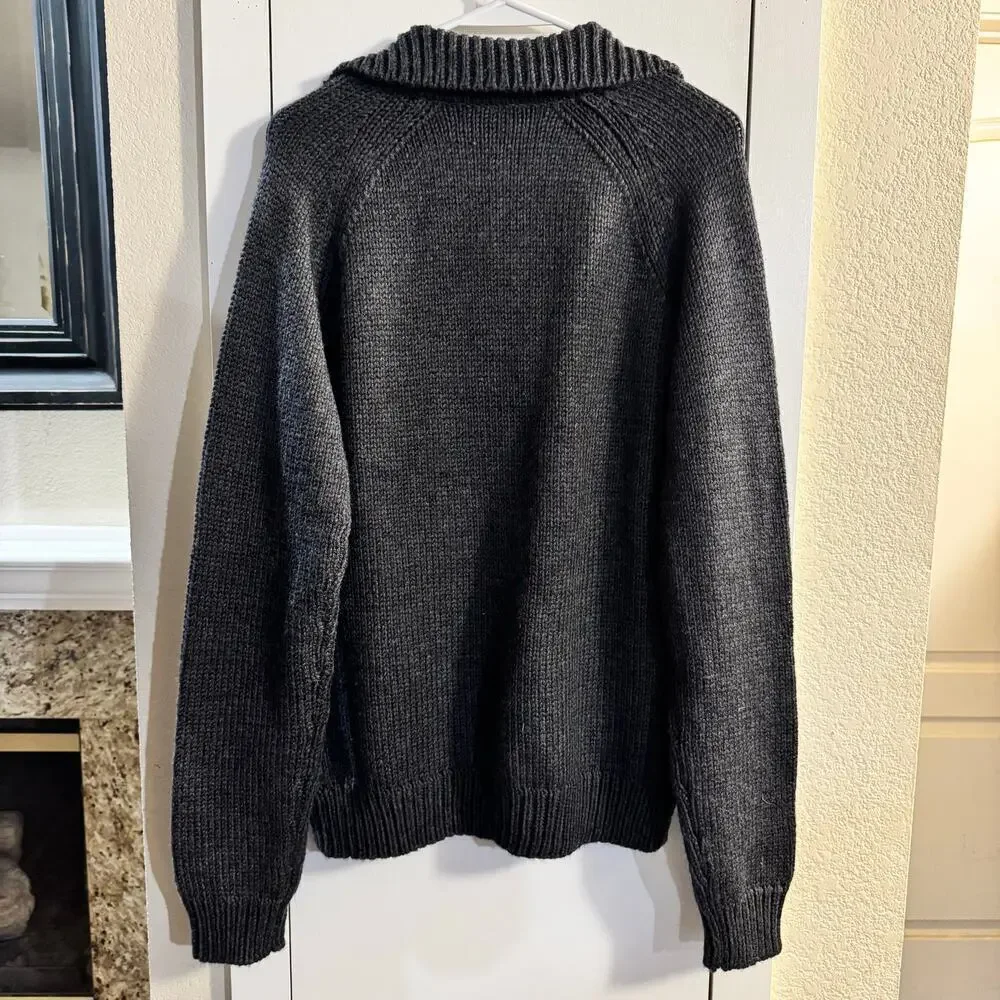 Vintage Banana Republic Chunky Knit Wool Collared Sweater Grandpa Old Money SM